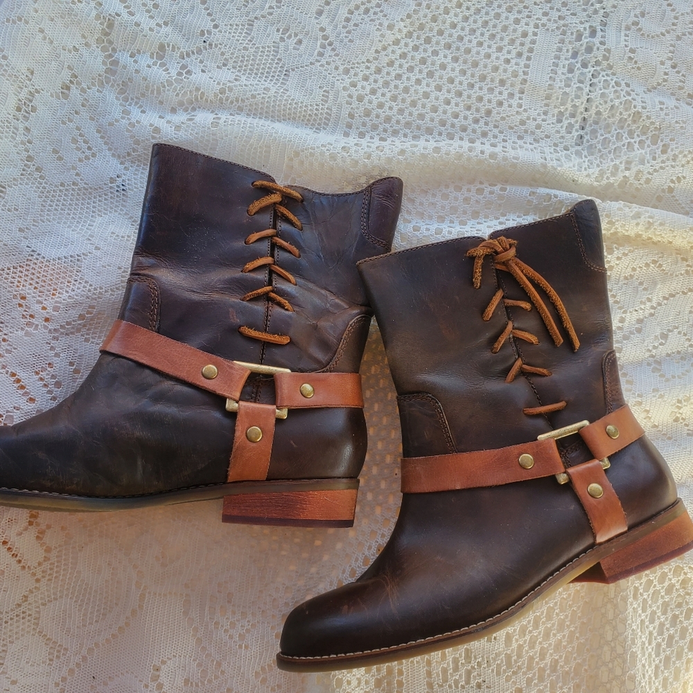 Anthropologie Latigo Tobacco Thistle Leather Boots Women's Size 8M EUC - Picture 5 of 5